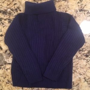 Vintage, 70's Girls Blue Ribbed Turtleneck